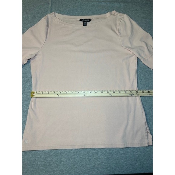 LAUREN Ralph Lauren Womens Pink Boat Neck Cuffed Sleeve T Shirt Top XL - Picture 3 of 10